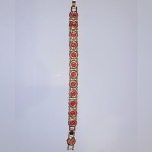 Camrose & Kross Jacquie Kennedy NONRELINQUAM Gold & Red Enamel Double Sided